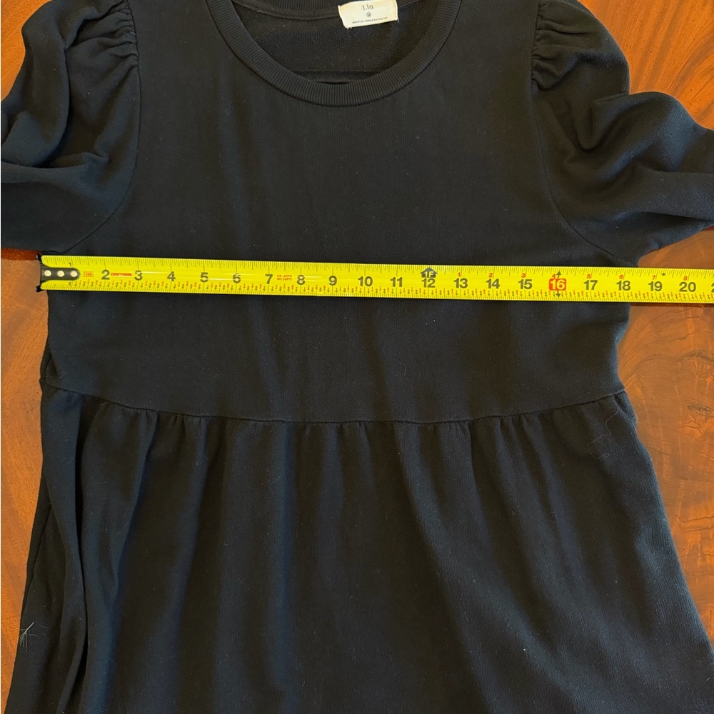 Anthropologie T.LA Savannah Puff Sleeve Mini Dress Black M Sweatshirt - Picture 7 of 11